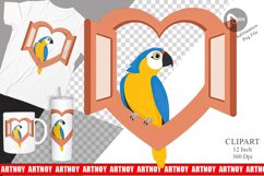 Clipart Heart Parrot Product Image 1