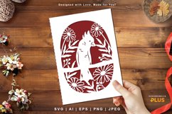 Cute Cockatoo with Flowers, A5 Card Cover Papercut Design Product Image 1