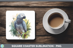 GorgeousParrot Botanicals Square Coaster design.