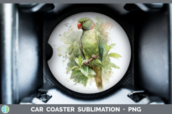 GorgeousParrot Botanicals Car Coaster design.