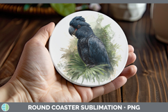 GorgeousParrot Botanicals Round Coaster design.