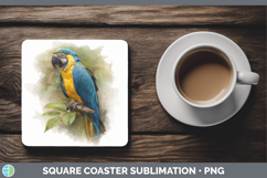 GorgeousParrot Botanicals Square Coaster design.