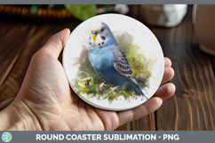 GorgeousParrot Botanicals Round Coaster design.