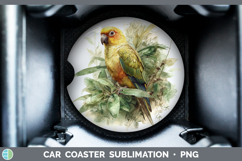 GorgeousParrot Botanicals Car Coaster design.