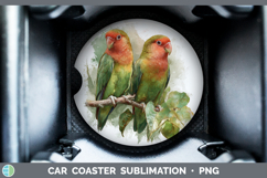 GorgeousParrot Botanicals Car Coaster design.