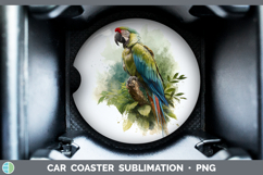 GorgeousParrot Botanicals Car Coaster design.