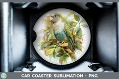 GorgeousParrot Botanicals Car Coaster design.