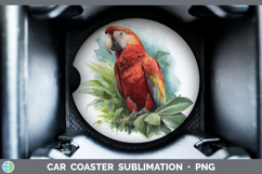 GorgeousParrot Botanicals Car Coaster design.