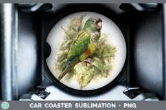 GorgeousParrot Botanicals Car Coaster design.