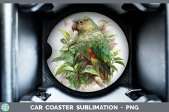 GorgeousParrot Botanicals Car Coaster design.
