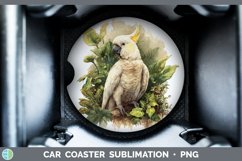 GorgeousParrot Botanicals Car Coaster design.
