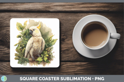 GorgeousParrot Botanicals Square Coaster design.