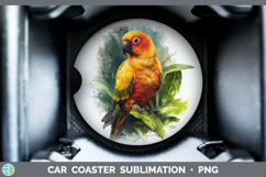 GorgeousParrot Botanicals Car Coaster design.