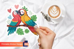 Parrot Couple Birds Sticker, Spring Valentine Love Sticker Product Image 1