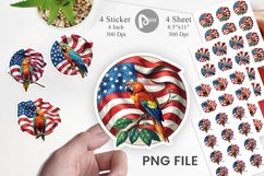 Parrot 4th of July Sticker Product Image 1