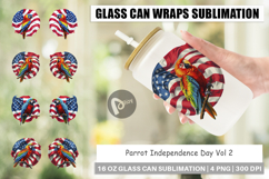 Glass Can Parrot 4th of July Product Image 1