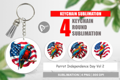 Keychain Parrot 4th of July Product Image 1