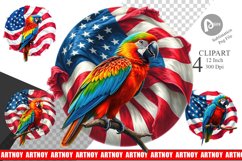 Parrot 4th of July Clipart Product Image 1