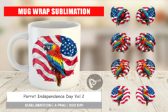Mug Wrap Parrot 4th of July Product Image 1