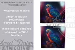 Parrot tumbler sublimation design, SEAMLESS tumbler png Product Image 2