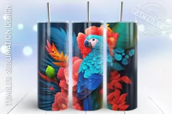 3D tumbler wrap, 3D bird tumbler design Product Image 1