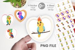Sticker Heart Parrot Product Image 1