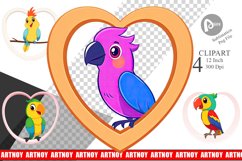 Clipart Heart Parrot Product Image 1