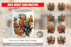 Mug Wrap Design Parrot and Flower Product Image 1