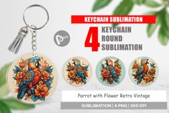 Keychain Parrot and Flower Product Image 1
