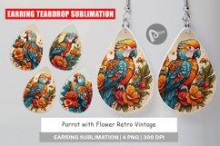Earring Teardrop Parrot and Flower Product Image 1