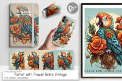 Digital Paper Parrot and Flower Product Image 1