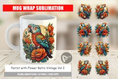 Mug Wrap Design Parrot and Flower Product Image 1