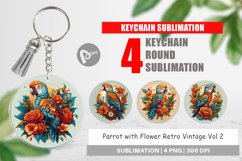 Keychain Parrot and Flower Product Image 1