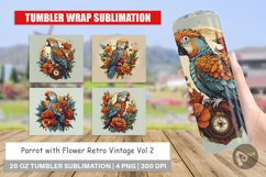 Tumbler Sublimation Wrap Parrot and Flower Product Image 1