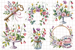 Sweet pea and wildflower Watercolor Sublimation Bundle 30 Product Image 2