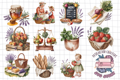 Summer Vintage Market Bundle 22 PNG Sublimation Watercolor Product Image 3