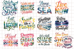 Summer Beach Sea Quote Watercolor Sublimation Bundle 53 PNG Product Image 2