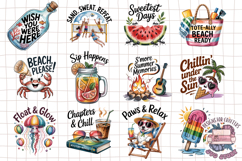Summer Watercolor Sublimation Bundle 76 PNG Product Image 2