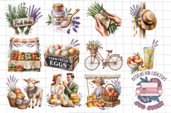 Summer Vintage Market Bundle 22 PNG Sublimation Watercolor Product Image 2
