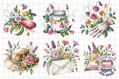 Sweet pea and wildflower Watercolor Sublimation Bundle 30 Product Image 5