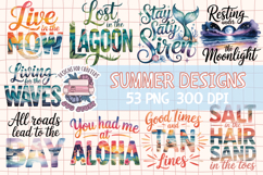 Summer Beach Sea Quote Watercolor Sublimation Bundle 53 PNG Product Image 1