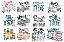 Summer Beach Sea Quote Watercolor Sublimation Bundle 105 PNG Product Image 3