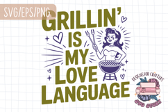 Summer BBQ Pinup Girl T-shirt Design SVG Fuuny Quote Product Image 1
