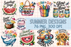 Summer Watercolor Sublimation Bundle 76 PNG Product Image 1