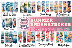 Summer Brushstrokes Watercolor Sublimation Bundle 41 PNG Product Image 1