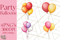 Birthday Balloon Clipart, Balloon Bunch PNG, Party Balloon Product Image 1