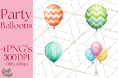 Birthday Balloon Clipart, Balloon Bunch PNG, Party Balloon Product Image 1