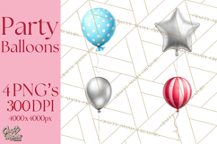 Birthday Balloon Clipart, Balloon Bunch PNG, Party Balloon Product Image 1