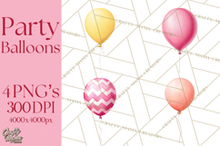 Birthday Balloon Clipart, Balloon Bunch PNG, Party Balloon Product Image 1