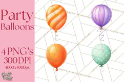 Birthday Balloon Clipart, Balloon Bunch PNG, Party Balloon Product Image 1